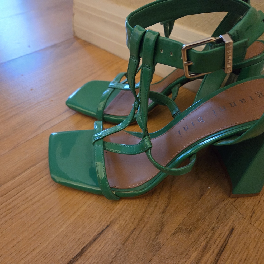 Green Strappy Heeled Sandals